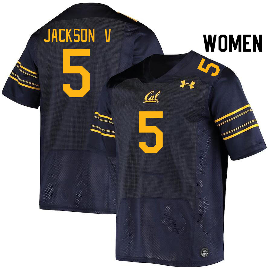 Women #5 Sam Jackson V California Golden Bears College Football Jerseys Stitched Sale-Navy